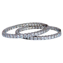 3.90ct Natural Round Diamond Circle Hoop Earrings 14kt Share Prong*