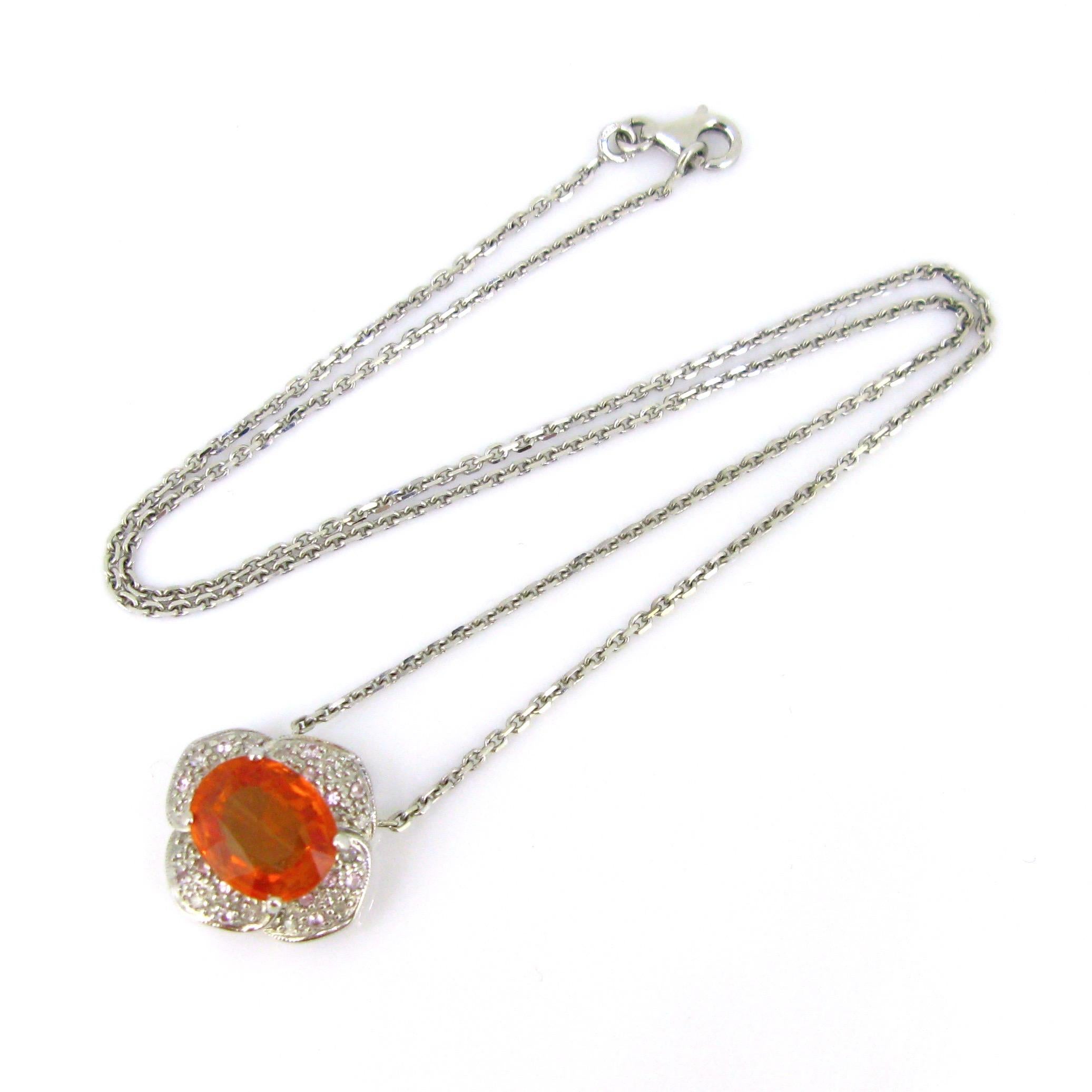 orange sapphire pendant necklaces