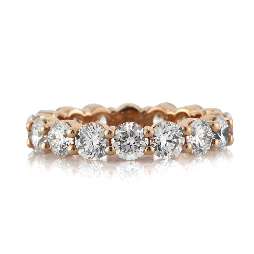 3.90ct Round Brilliant Cut Diamond Eternity Band in 18k Rose Gold