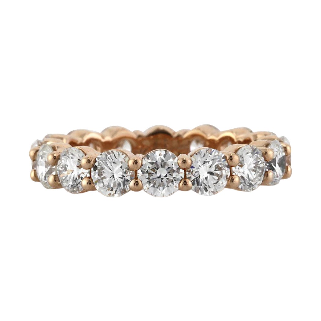 3.90ct Round Brilliant Cut Diamond Eternity Band in 18k Rose Gold