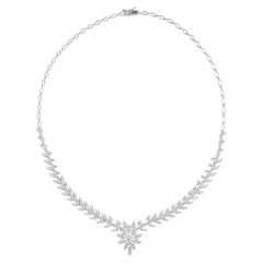 3,90Ct SI/H Collana da sposa a girocollo con diamanti floreali in oro bianco 14k Gioielli di pregio
