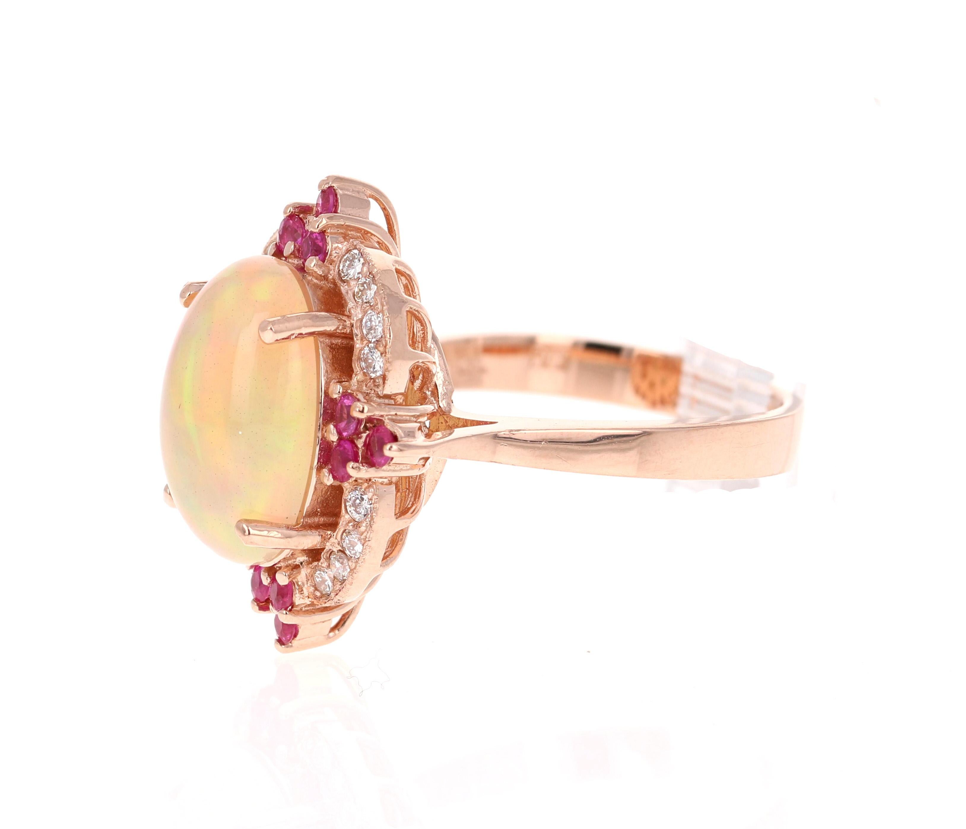 opal and pink sapphire ring