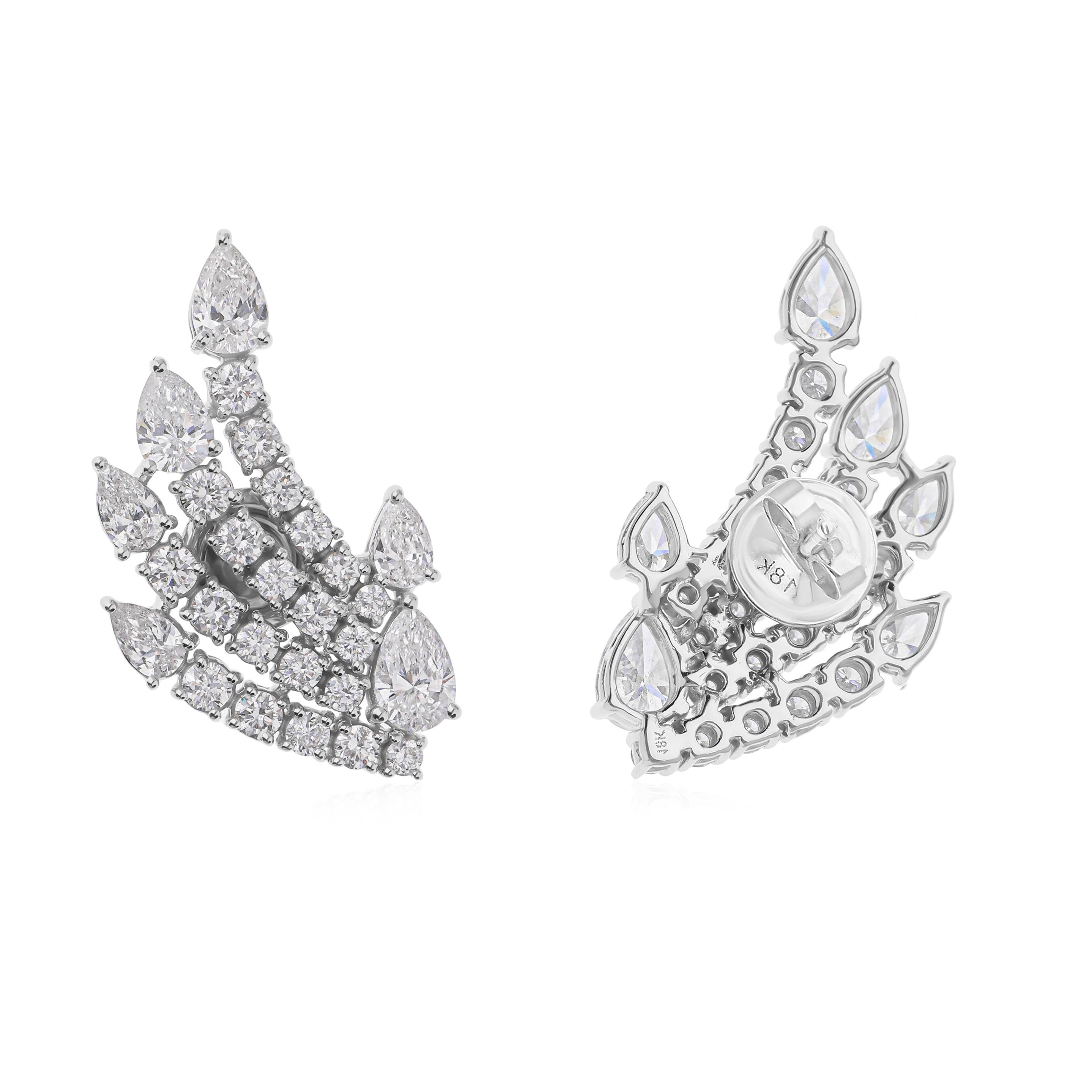 Cast from 18-karat gold, these exquisite earrings are handset with 3.91 carats of sparkling diamonds.

FOLLOW SPECTRUM JEWELS storefront to view the latest collection & exclusive pieces. Spectrum Jewels is proudly rated as a Top Seller on 1stdibs