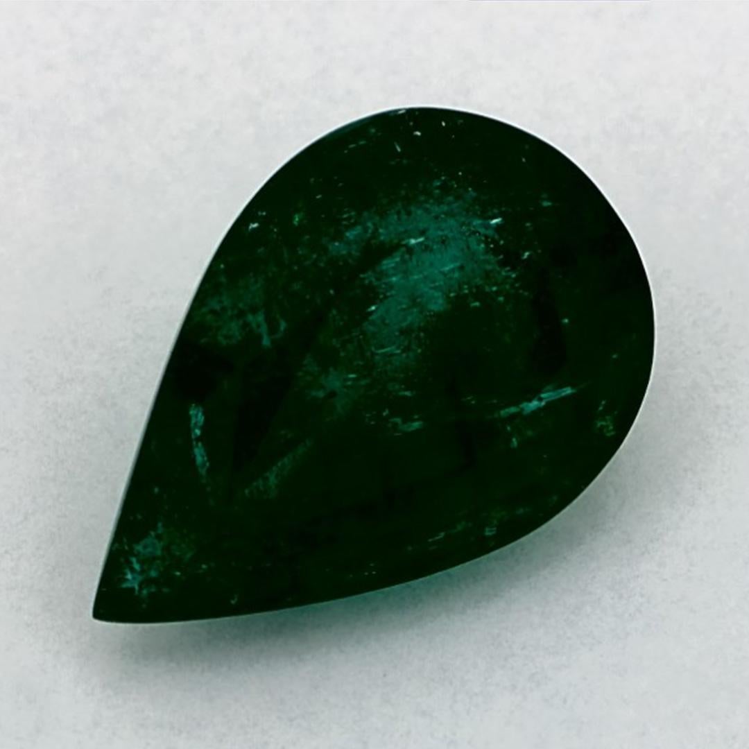 Pear Cut 3.91 Ct Emerald Pear Loose Gemstone