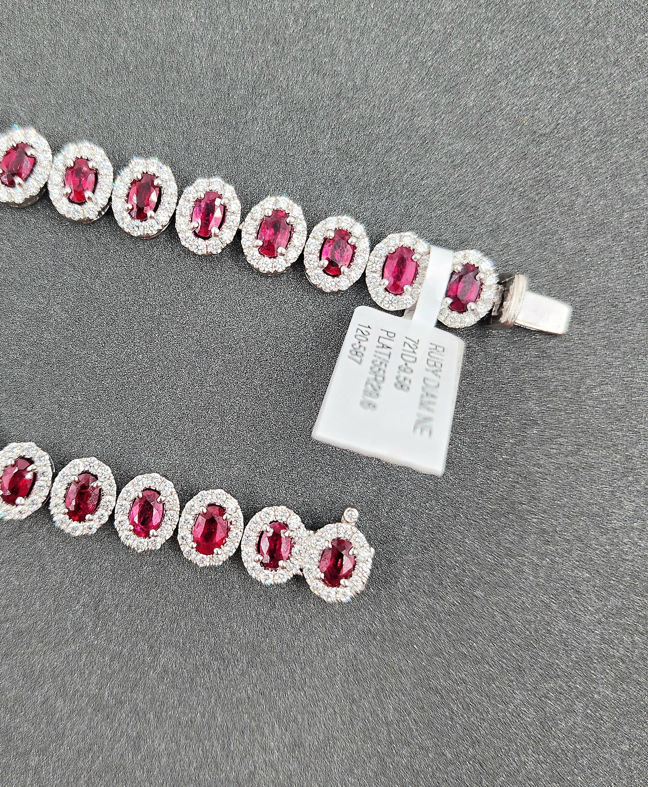 Collier de 39,18 ct de rubis naturel et de diamants en vente 2