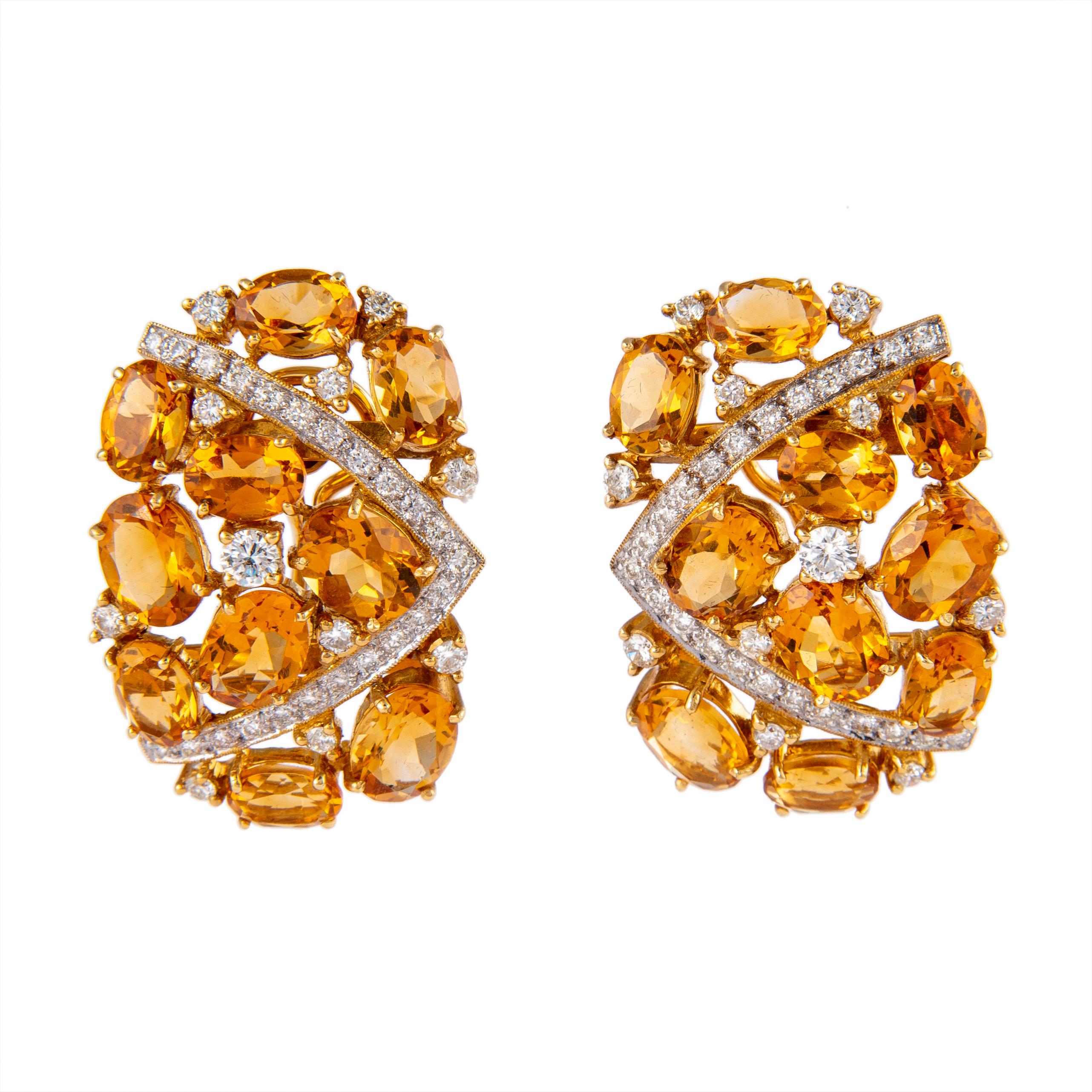 391,86ct Citrin & Diamant Halskette, Armband, & Ohrringe Set 18k Gelbgold im Zustand „Neu“ im Angebot in BEVERLY HILLS, CA