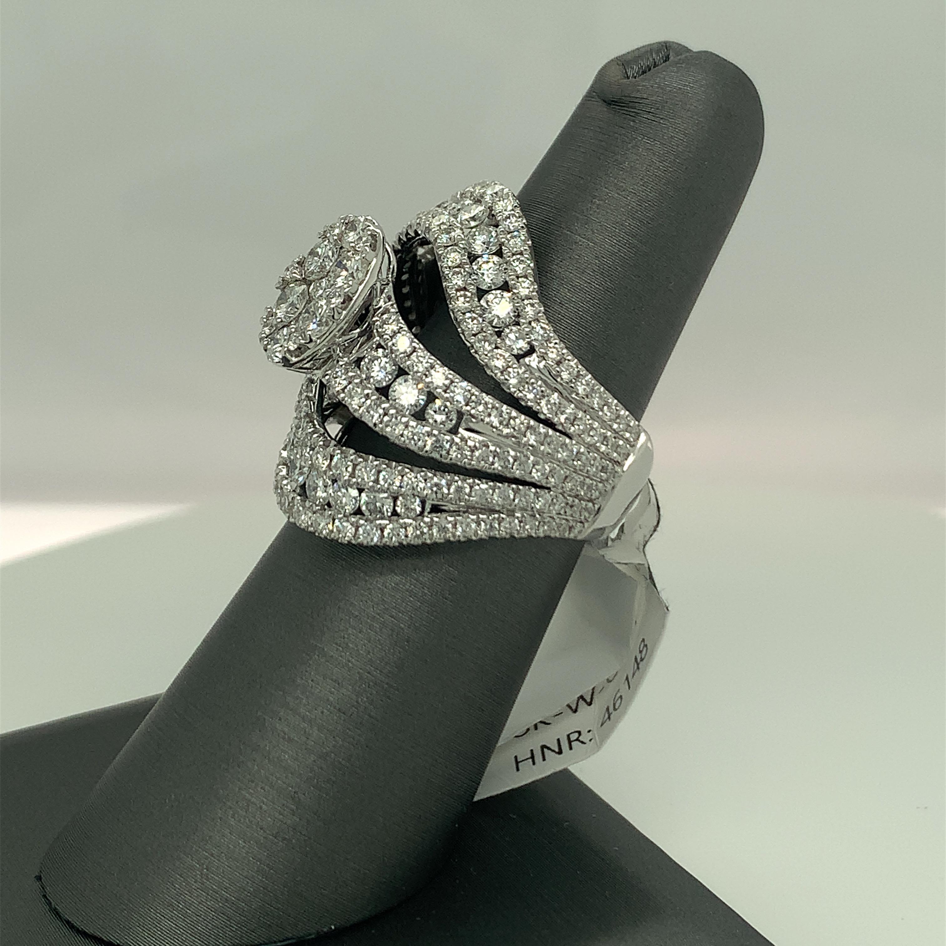 Artisan 3.91ct Diamond 18K White Gold Cocktail Ring