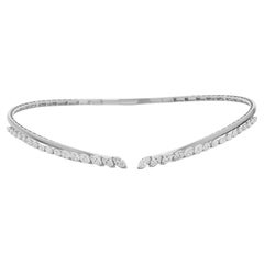 3.91Ct Marquise Natural Diamond Open Collar Necklace 18 Karat White Gold