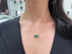 Collana a raggiera con smeraldo e diamante da 3,91tcw 14K