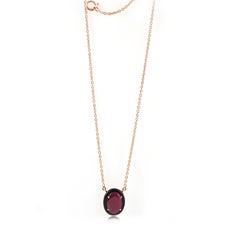 3.92 Carat Burma Natural Ruby & Black Onyx Pendant in 18k Solid Rose Gold