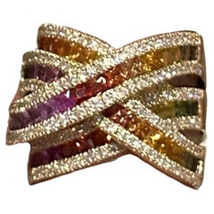 3.92 Carat Multi-Sapphire Cocktail Ring