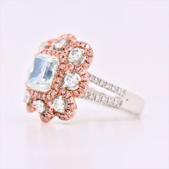 3.92 Carat Natural Fancy Blue and Fancy Pink Diamond Ring