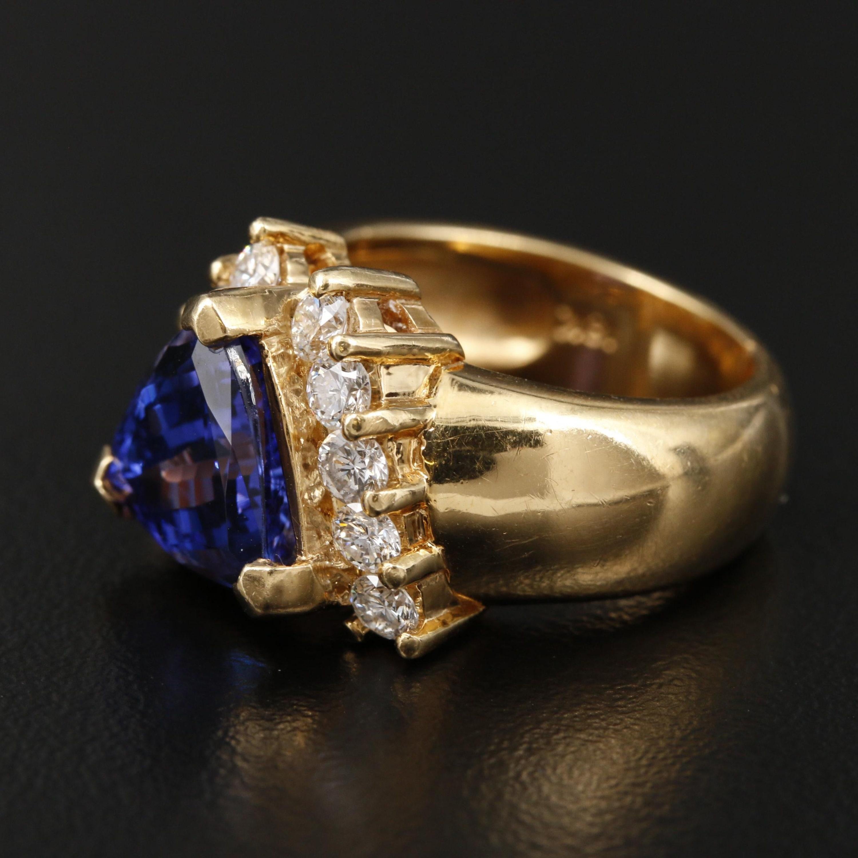 in vendita:  Anello di fidanzamento con tanzanite naturale e diamante da 3,92 carati, raro taglio trilione 2