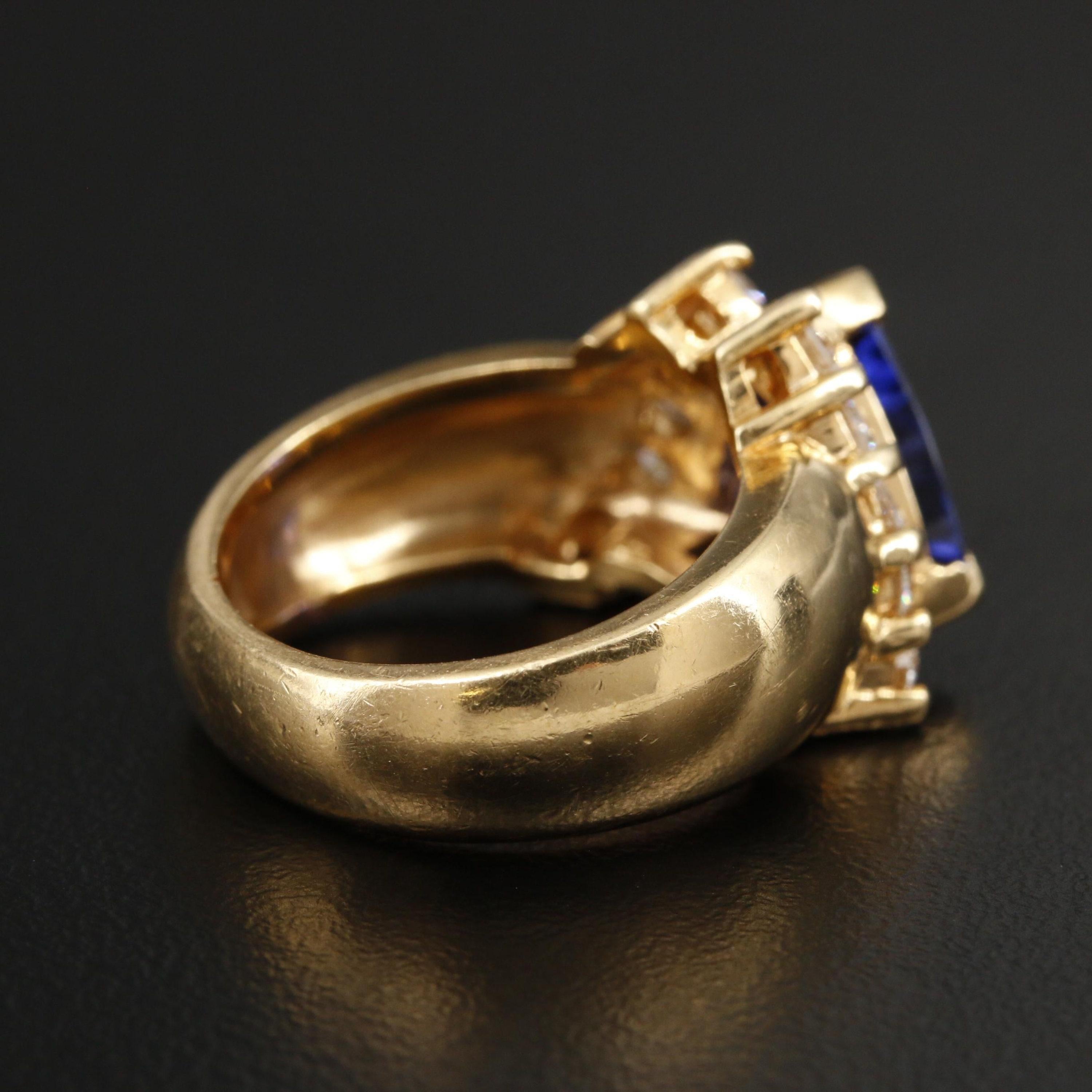 in vendita:  Anello di fidanzamento con tanzanite naturale e diamante da 3,92 carati, raro taglio trilione 4