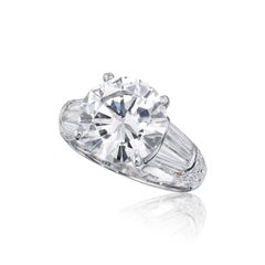 3.92 Carat Round Brilliant Statement Brilliant White Diamond Ring