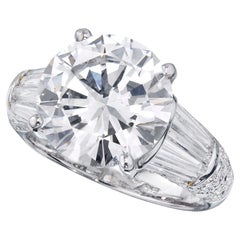 3.92 Carat Round Brilliant Statement Brilliant White Diamond Ring