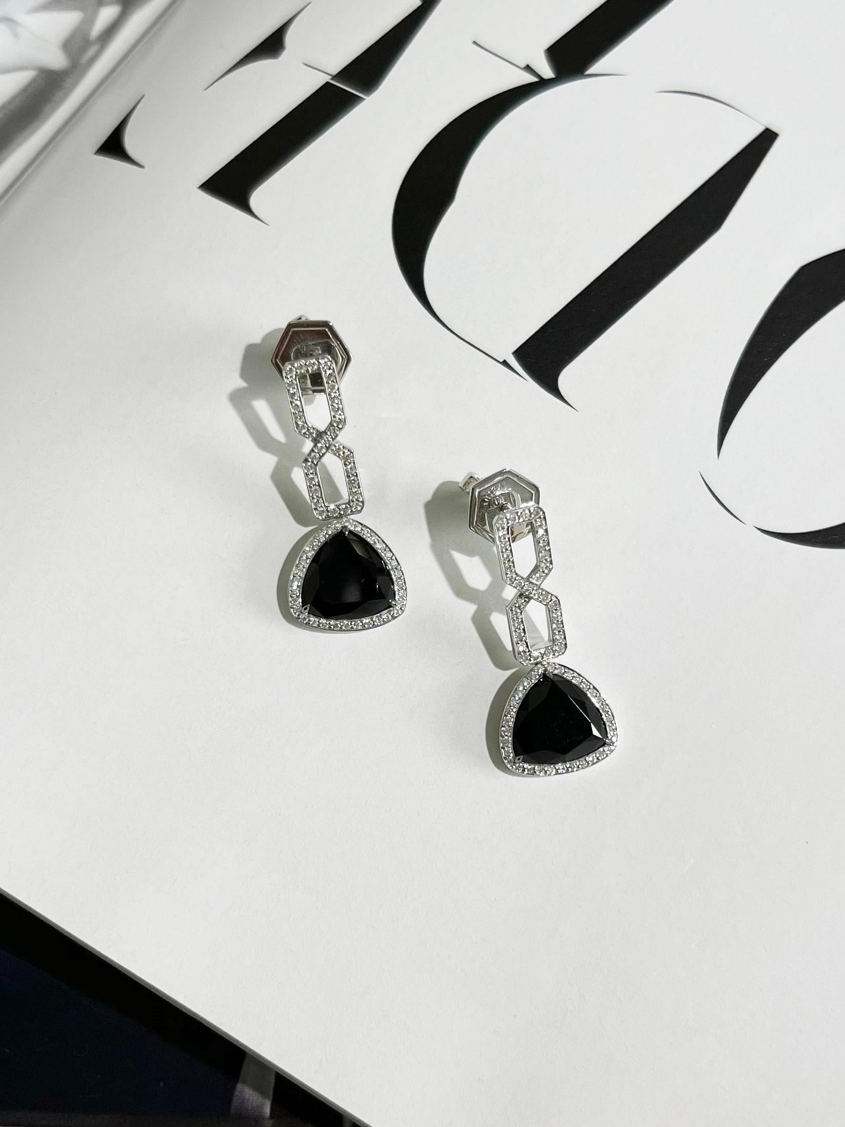 black onyx dangle earrings