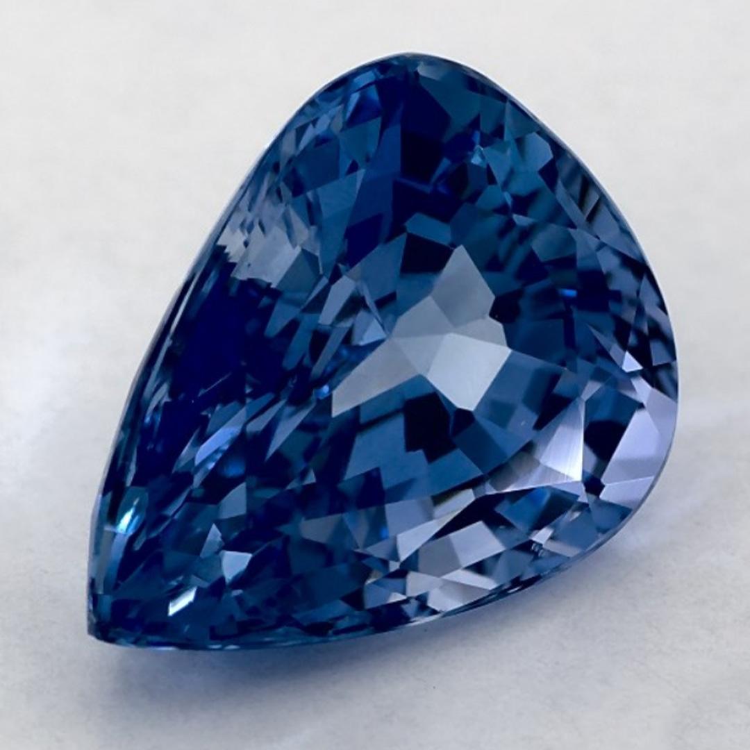 Pear Cut 3.92 Ct Blue Sapphire Pear Loose Gemstone For Sale
