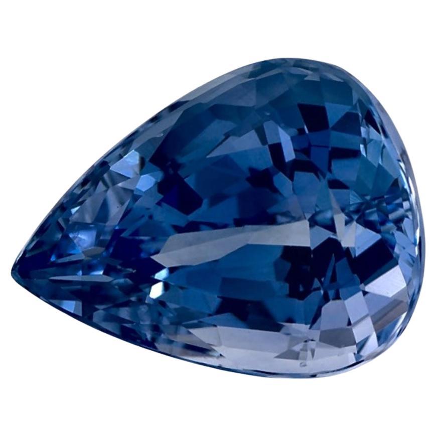 3.92 Ct Blue Sapphire Pear Loose Gemstone For Sale