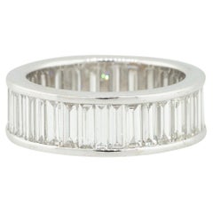 3.93 Carat Baguette Cut Diamond Eternity Band 18 Karat in Stock