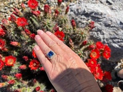 3.93 Carat Tanzanite and Diamond Gold Ring