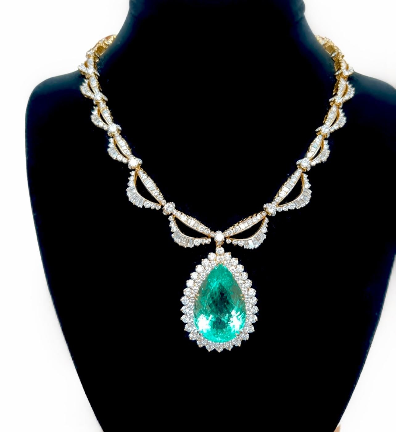 39.35 Carat Emerald Diamond Necklace AGL Certified 6