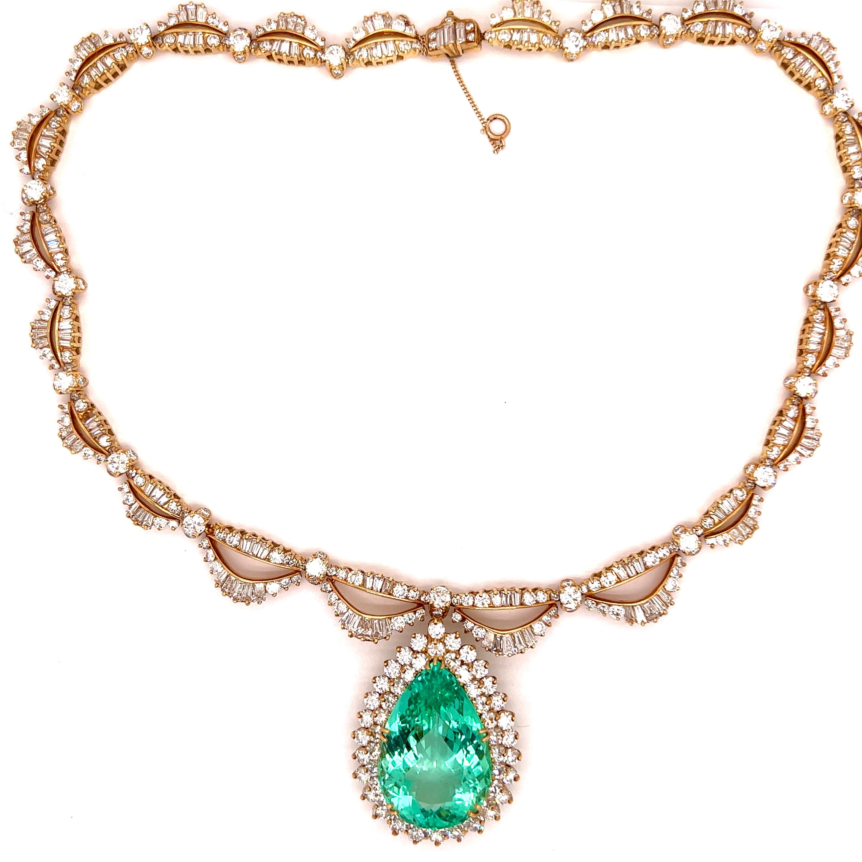 39.35 Carat Emerald Diamond Necklace AGL Certified 1