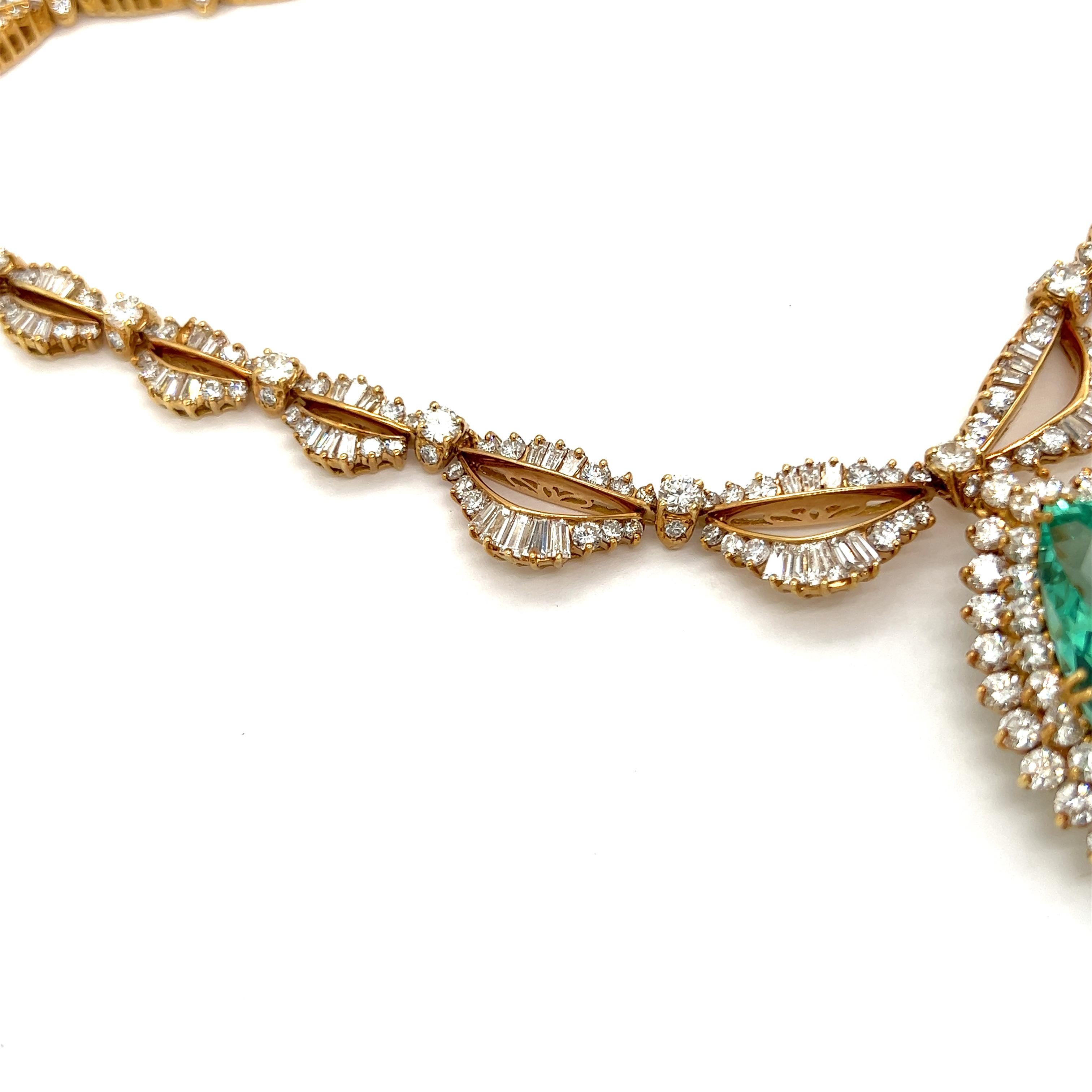 39.35 Carat Emerald Diamond Necklace AGL Certified 3