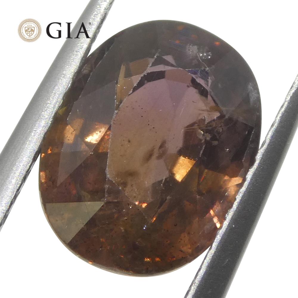 3.93ct Oval Purplish Pink Sapphire GIA Certified East Africa Unheated In New Condition For Sale In Toronto, Ontario