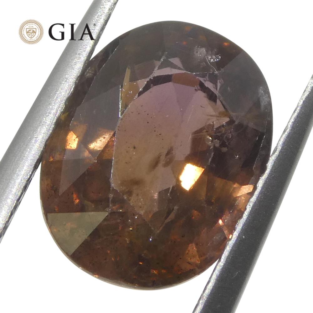 3.93ct Oval Purplish Pink Sapphire GIA Certified East Africa Unheated For Sale 1