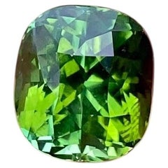3.93Ct yellowish-GREEN Tourmaline natural loose gemstone, Cushion cut, Nigeria