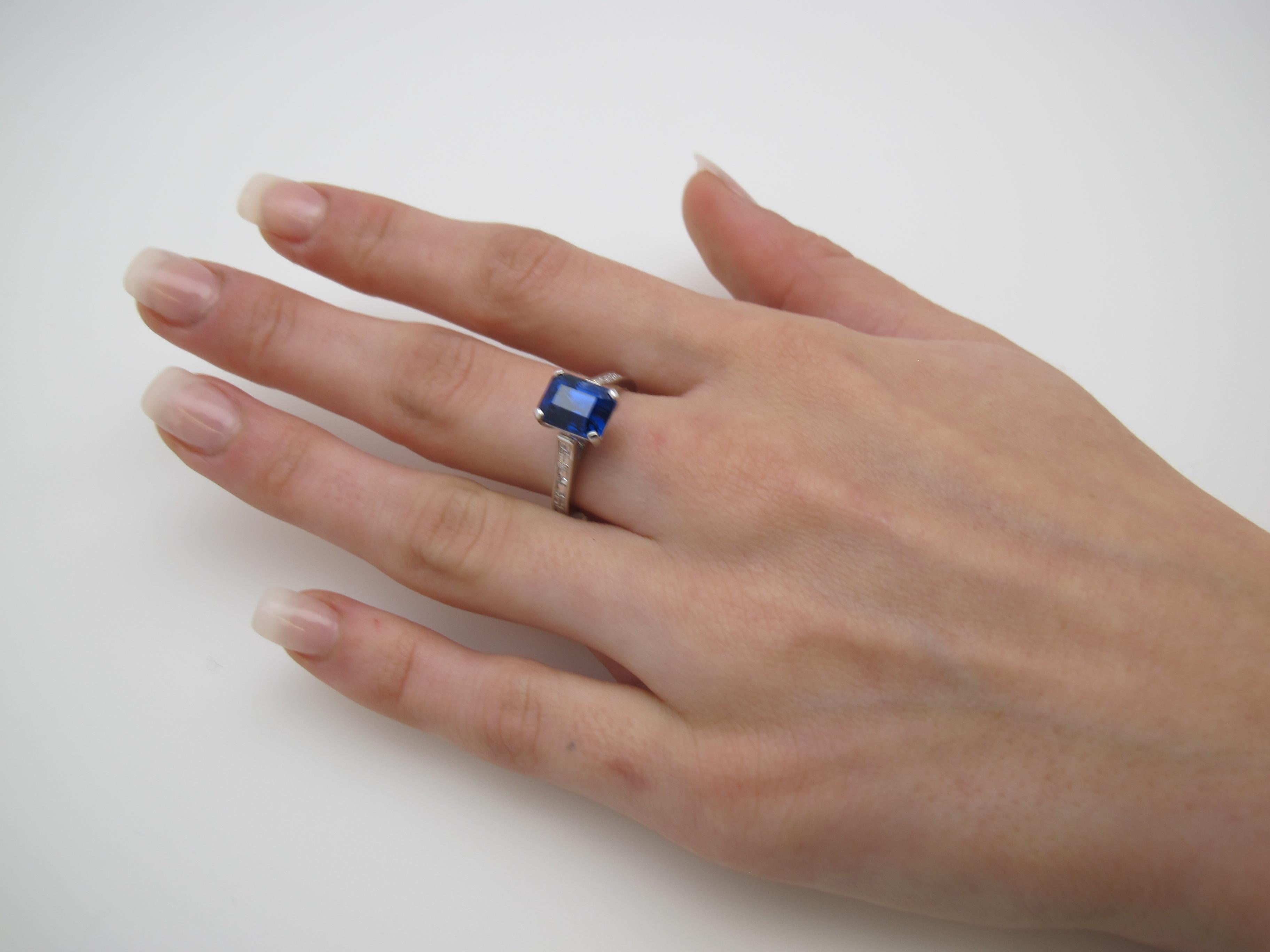 blue sapphire channel set ring