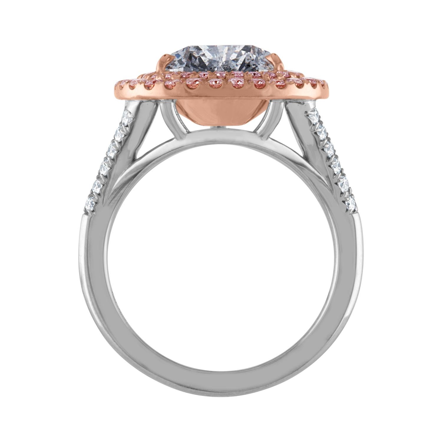 Women's 3.94 Carat Pear Shape GIA Certified Fancy Light Gray Blue Platinum Diamond Ring