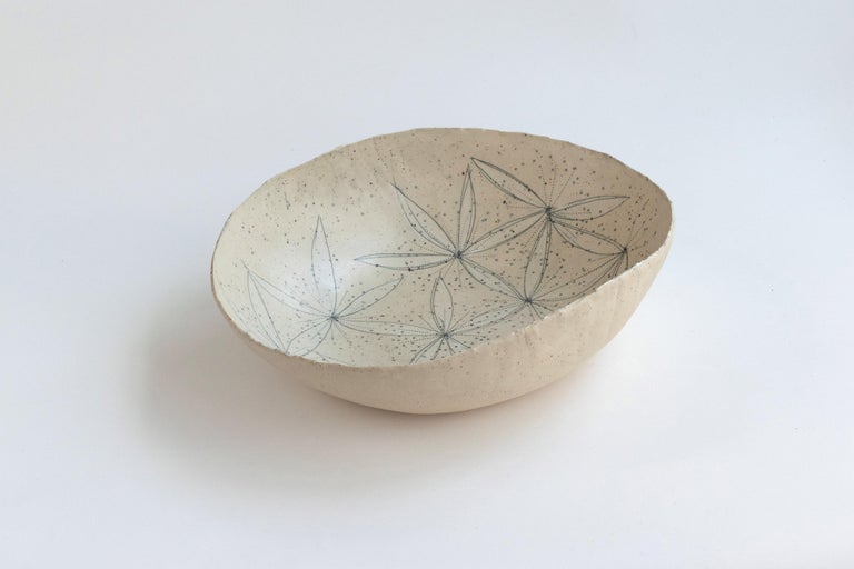 Modern 394 Hand Crafted Blossoming Stoneware Bowl by Helen Prior For Sale