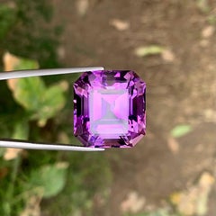39.40 Carat Natural Loose Purple Amethyst Stone Asscher Cut Brazilian Gemstone