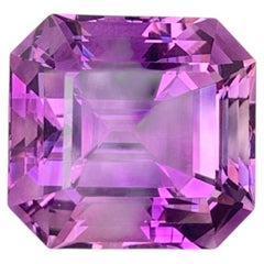 39.40 Carat Natural Loose Purple Amethyst Stone Asscher Cut Brazilian Gemstone