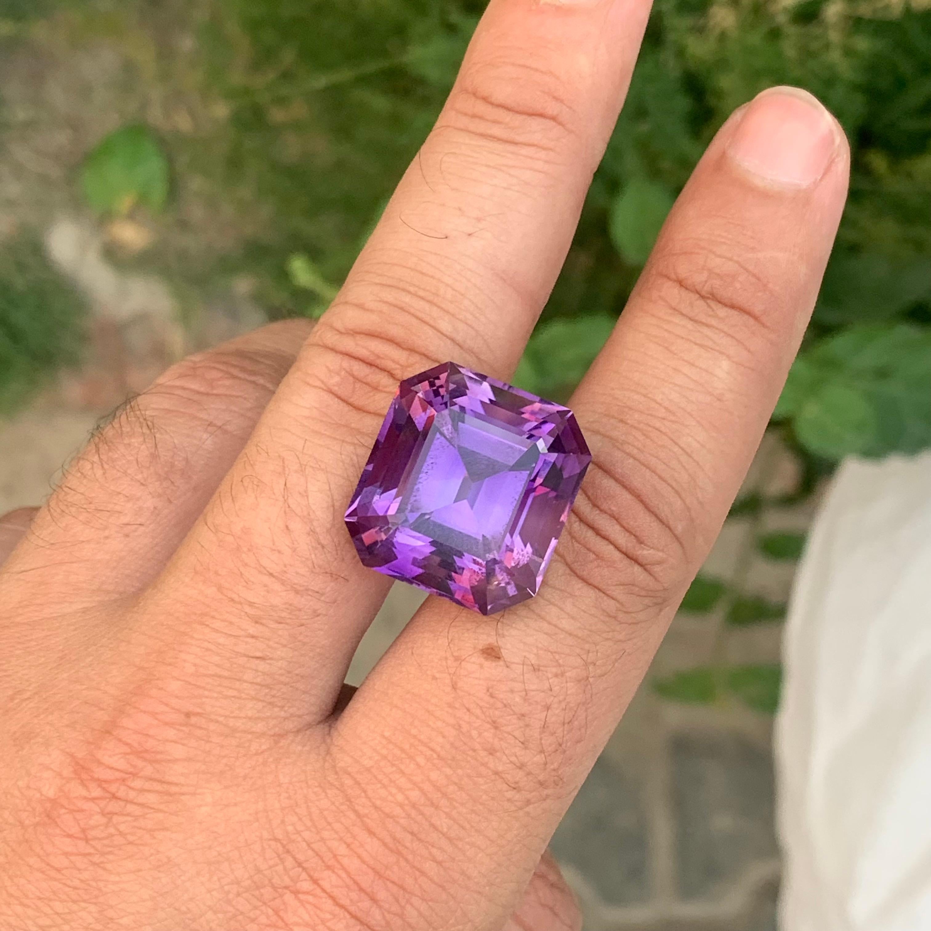 Arts and Crafts 39.45 Carats Gigantic Amethyst Faceted Gemstone For Sale
