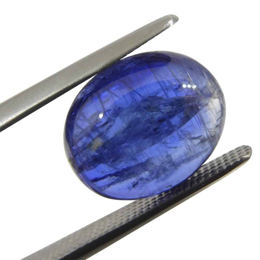 Oval Cut 3.94ct Oval Cabochon Blue Kyanite from Brazil  For Sale
