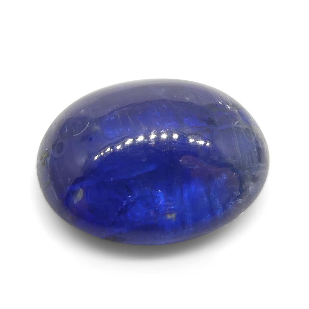 Women's or Men's 3.94ct Oval Cabochon Blue Kyanite from Brazil  For Sale
