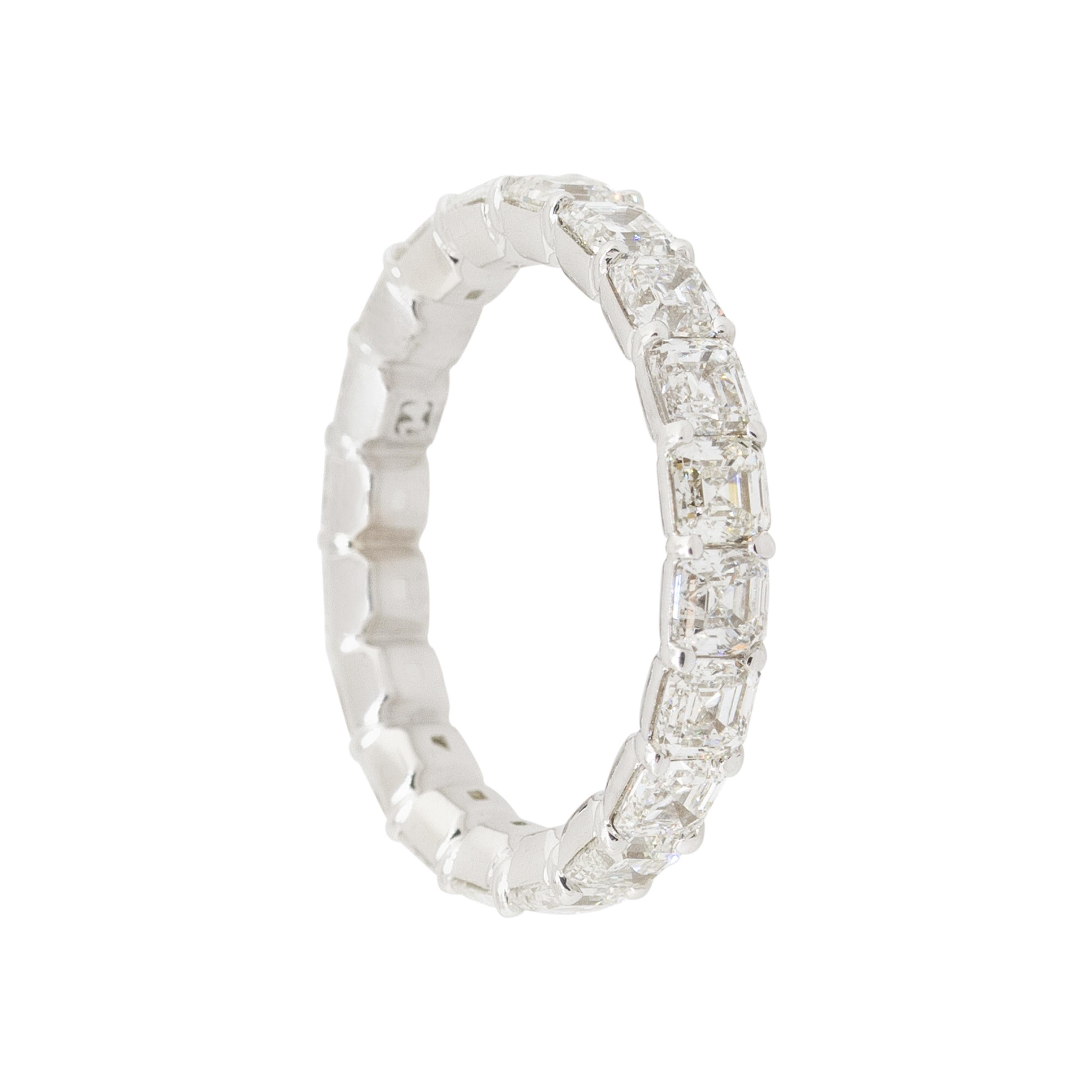 Memoryring mit 3,95 Karat Asscher-Schliff, 14 Karat, auf Lager im Angebot 6