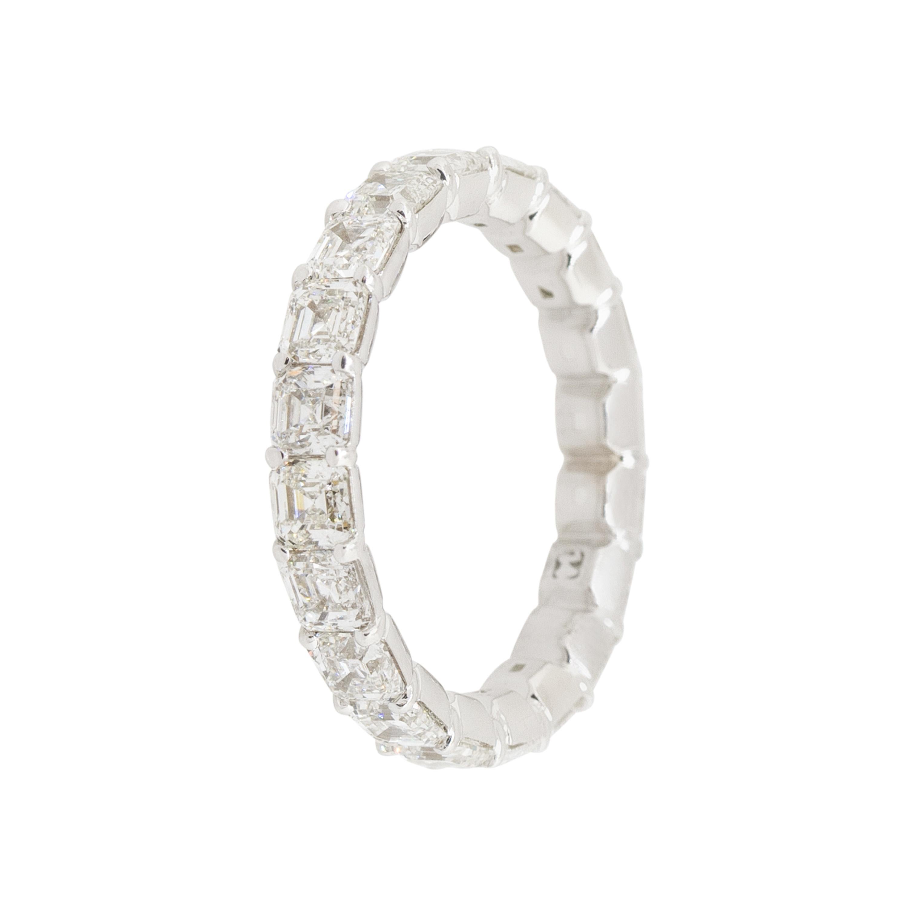 Memoryring mit 3,95 Karat Asscher-Schliff, 14 Karat, auf Lager im Angebot 7