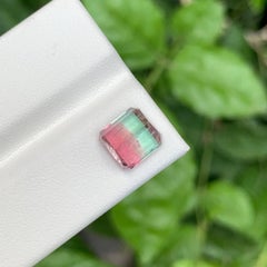 3,95 Karat Natürlicher Bi Color Turmalin Stein Smaragdschliff Afghanischer Edelstein