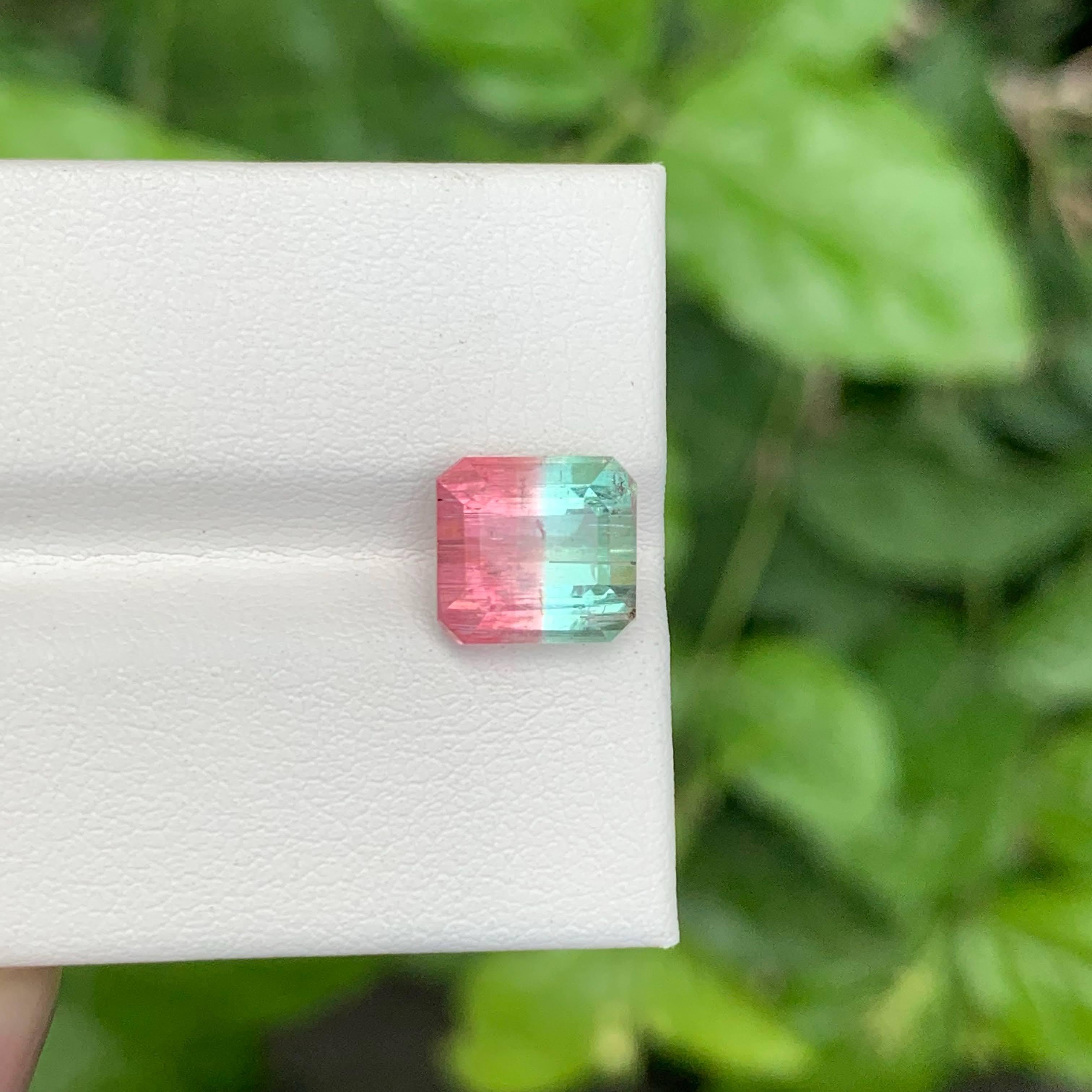 3.95 Carat Nature Bi Color Tourmaline Stone Emerald Cut Afghan Gemstone Neuf - En vente à Bangkok, TH