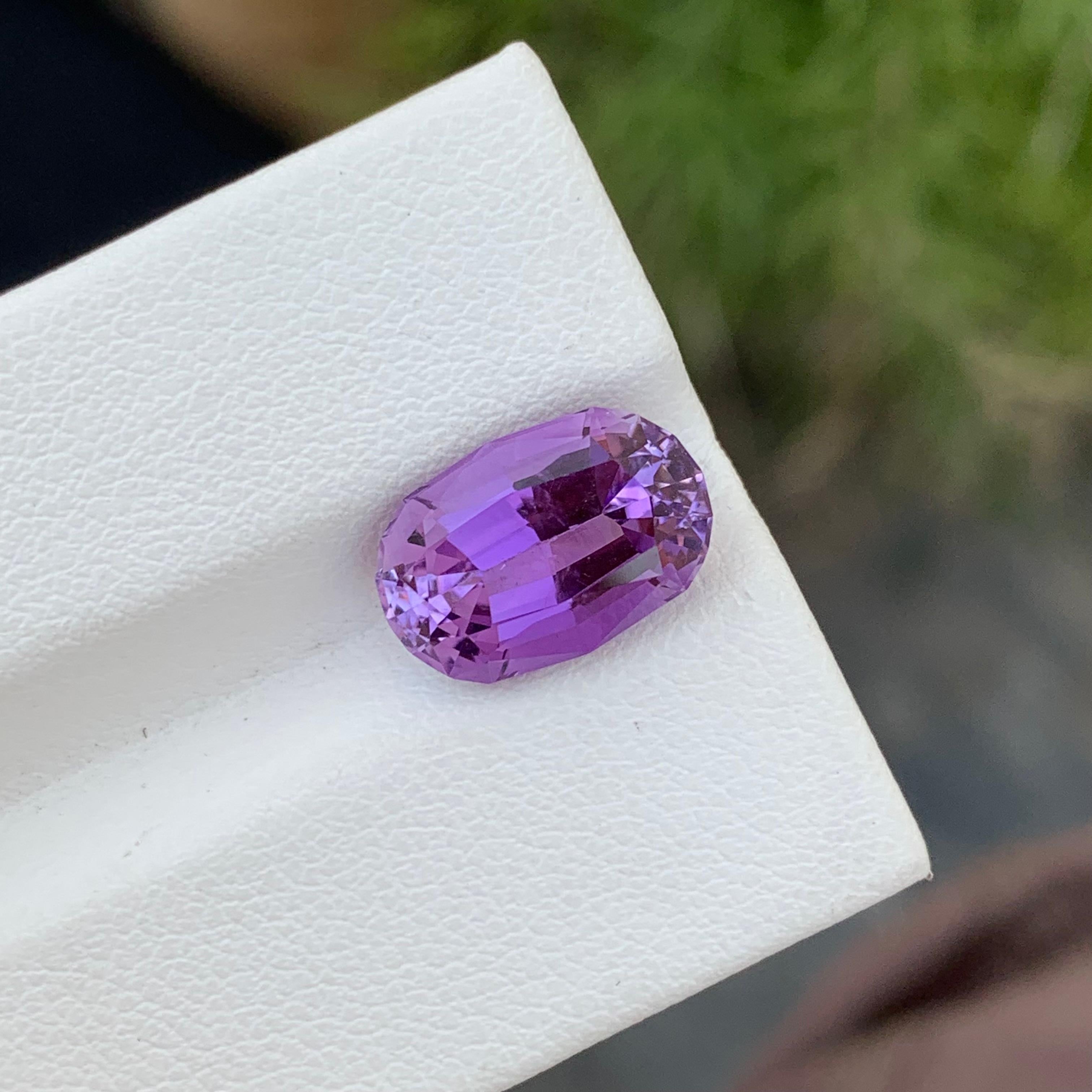 Loose Amethyst
Weight: 3.95 Carats
Dimension: 12.5 x 8.4 x 6.5 Mm
Colour: Purple
Origin: Brazil
Treatment: Non
Certificate: On Demand
Shape: Oval 

Amethyst, a stunning variety of quartz known for its mesmerizing purple hue, has captivated humans