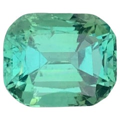 3.95 Carat Natural Loose Bright Green Tourmaline Cushion Shape Gemstone