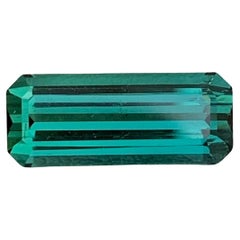 3.95 Carat Natural Loose Lagoon Tourmaline Long Emerald Shape Gem For Ring