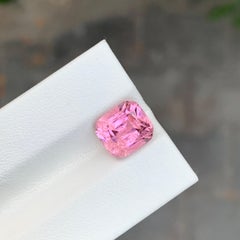 3.95 Carat Natural Loose Pink Tourmaline Cushion Shape Gemstone