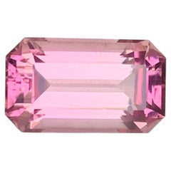 3.95 Carat Natural Loose Pink Tourmaline Emerald Shape Gemstone