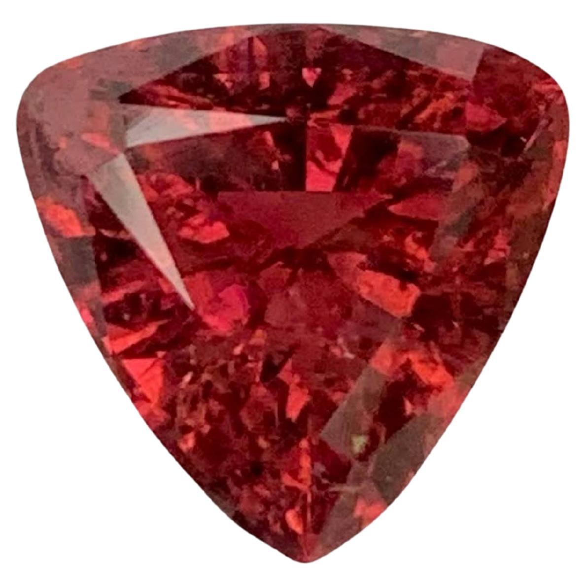 3.95 Carat Natural Loose Rubelite Tourmaline Trilliant Cut Afghan Gemstone For Sale