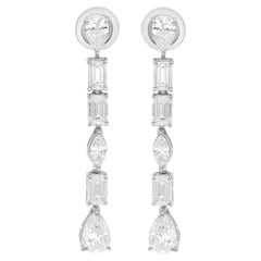 3,95 Karat SI Reinheit HI Farbe Multi Form Diamant-Ohrringe 14 Karat Weißgold